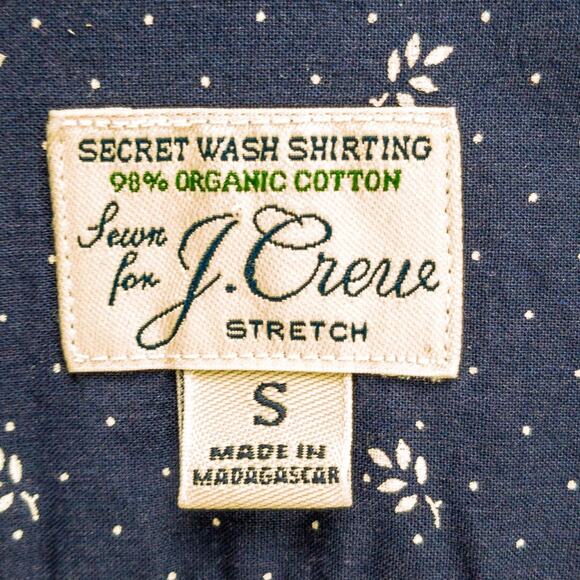 J Crew Organic Cotton Men's Small Stretch Slim Fit Secret Wash Blue Floral - Picture 3 of 12